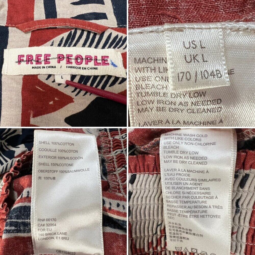 Free People Golden Nile Shirt Jacket SIZE L Aztec Multicolor Crop Shacket - Picture 4 of 15